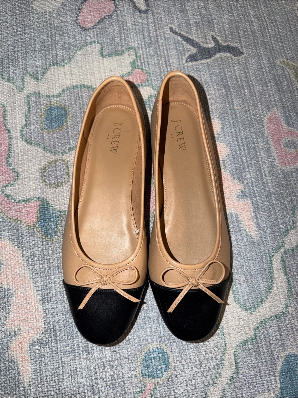 J Crew Two-Tone Ballet Flats - Black & Nude - Picture 2 of 3